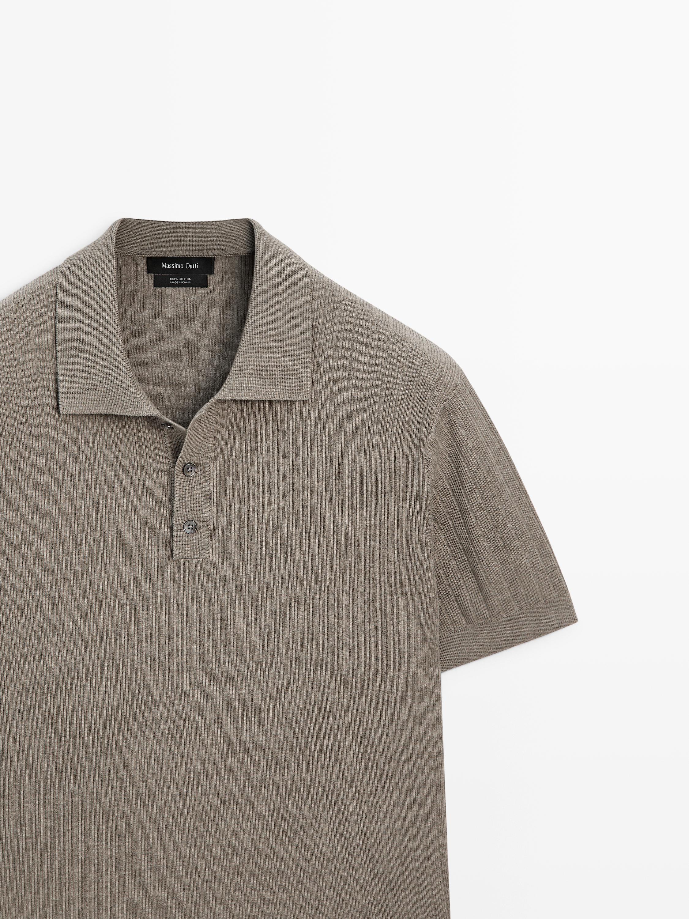 Polo en maille côtelée coton